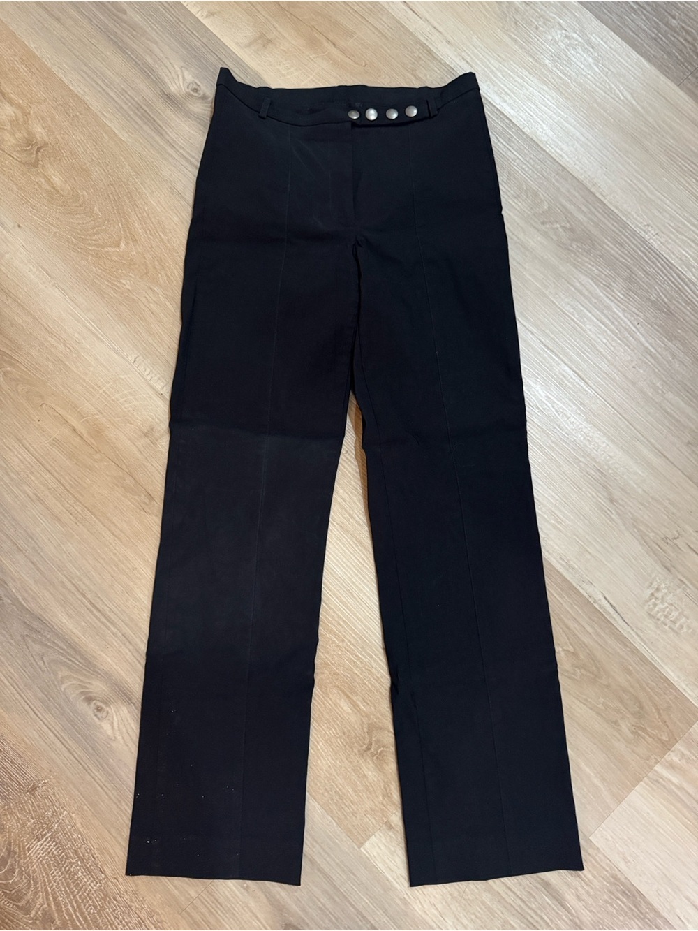 bebe Black High-Waist Trousers with Branded Waist Label